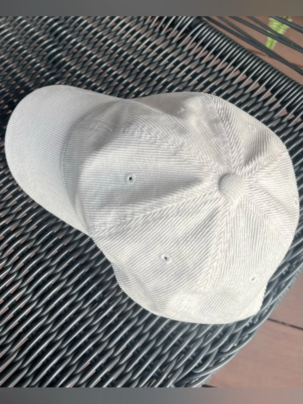 Brandy Melville East Hampton NY White Corduroy Baseball Hat